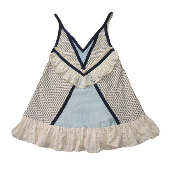 Eckhaus Latta Dresses & Skirts - NWT Eckhaus Latta Dolly in Ecru Navy Lace A-line Mini Tank Dress 2 $625